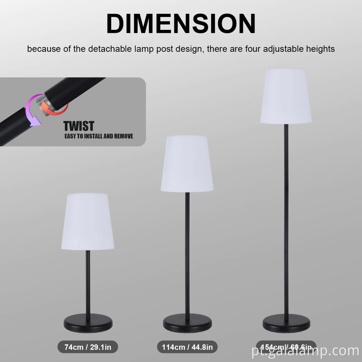 Solar-LED-Modern-Floor-Lamp-Impermeável-Jardim Solar-LED-Modern-Floor-Lamp-Waterproof-Garden